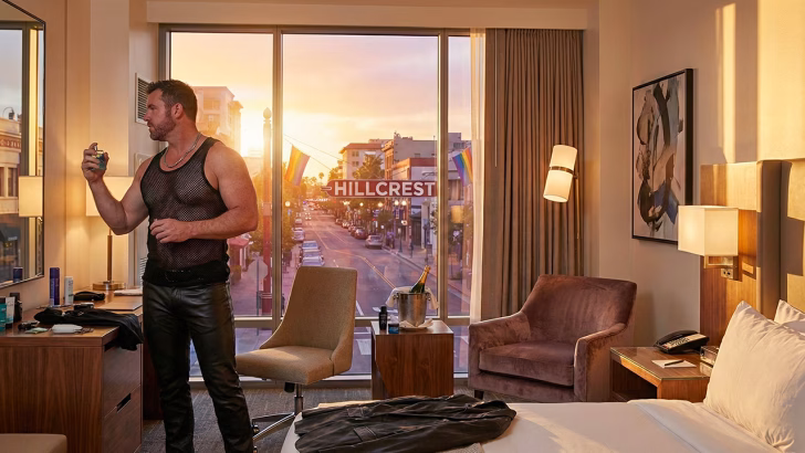 Vista su Hillcrest da una camera di hotel gay friendly a San Diego, uno dei quartieri LGBTQ+ pi&ugrave; iconici della citt&agrave;